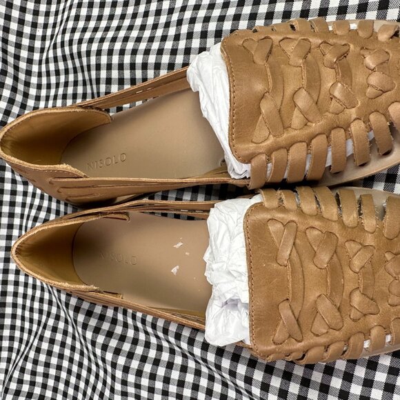 Nisolo Almond Brown Minimalist Leather Huarache Flat Sandal Women's Size 6.5 - Picture 2 of 4